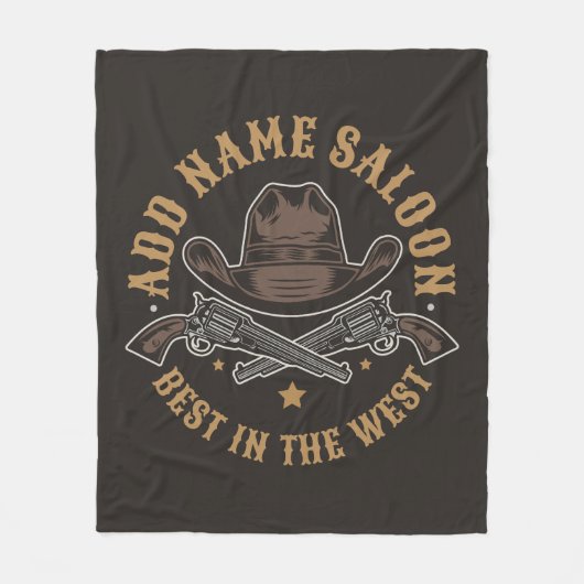 Antiek Cowboy Pistolen VOEG NAAM TOE Old Wild West Fleece Deken (Voorkant)