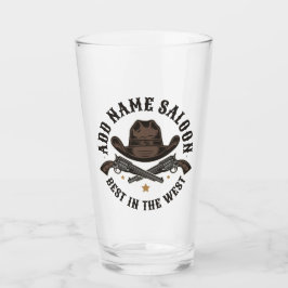 Antiek Cowboy Pistolen VOEG NAAM TOE Old Wild West Glas