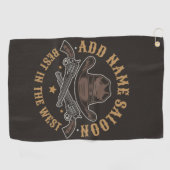 Antiek Cowboy Pistolen VOEG NAAM TOE Old Wild West Golfhanddoek (Horizontaal)