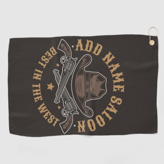 Antiek Cowboy Pistolen VOEG NAAM TOE Old Wild West Golfhanddoek (Horizontaal)