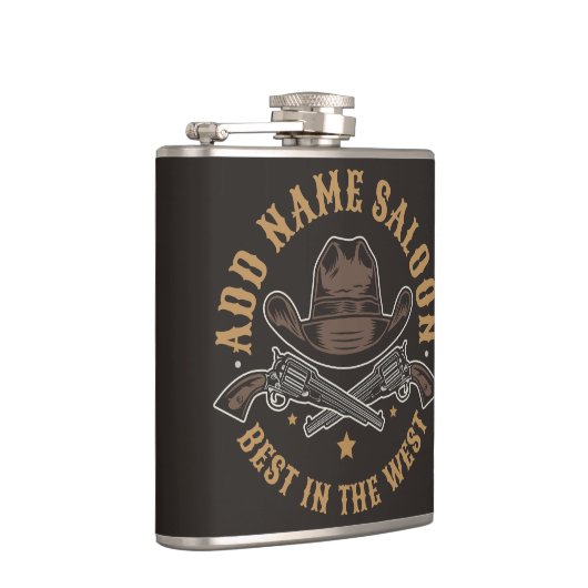 Antiek Cowboy Pistolen VOEG NAAM TOE Old Wild West Heupfles (Rechts)