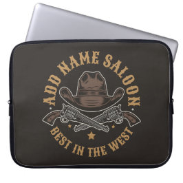 Antiek Cowboy Pistolen VOEG NAAM TOE Old Wild West Laptop Sleeve