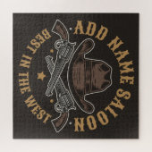 Antiek Cowboy Pistolen VOEG NAAM TOE Old Wild West Legpuzzel (Horizontaal)