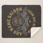 Antiek Cowboy Pistolen VOEG NAAM TOE Old Wild West Sherpa Deken (Voorkant (horizontaal))