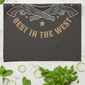 Antiek Cowboy Pistolen VOEG NAAM TOE Old Wild West Theedoek (Gevouwen)