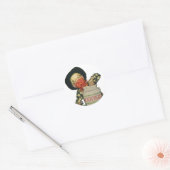 Antiek Cowboy Speelgoed Pistool Hand in de Koekjes Ronde Sticker (Envelop)