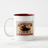 Antiek cowboy tweekleurige koffiemok (Links)