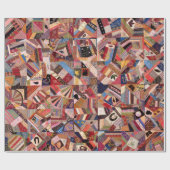 Antiek Crazy Quilt Pattern - Folk Art Craty Fun Cadeaupapier (Vlak)