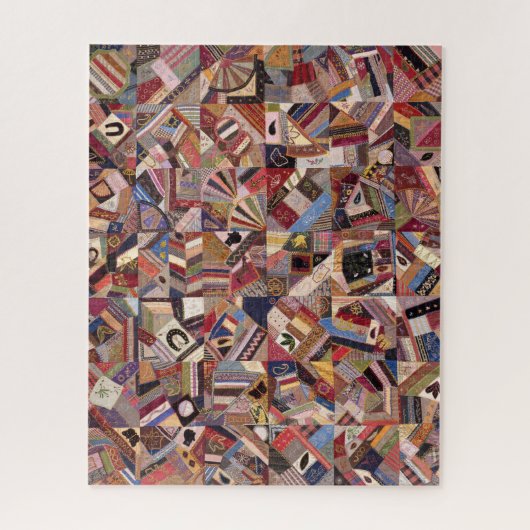 Antiek Crazy Quilt Pattern - Folk Art Craty Fun Legpuzzel (Verticaal)
