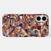 Antiek Crazy Quilt Pattern - Folk Art Quiled Case-Mate iPhone Case (Achterkant (horizontaal))