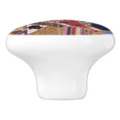 Antiek Crazy Quiltpatroon - Folk Art Heirloom Keramische Knop (Zijkant)