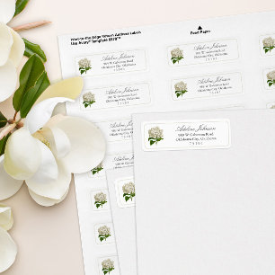 Antiek Crème Hydrangea Retour Adreslabel Etiket