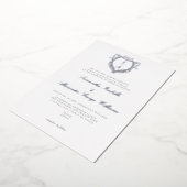Antiek Crest Minimalistische  Monogram Huwelijk Folie Uitnodiging (Gedraaid)