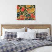 Antiek Crewel Bloem Borduurpatroon Canvas Afdruk (Insitu (Slaapkamer))