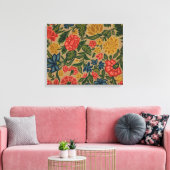 Antiek Crewel Bloem Borduurpatroon Canvas Afdruk (Insitu (Woonkamer))