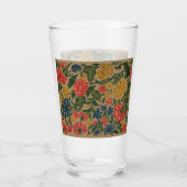 Antiek Crewel Bloem Borduurpatroon Glas (Achterkant)
