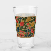Antiek Crewel Bloem Borduurpatroon Glas (Voorkant)