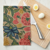 Antiek Crewel Bloem Borduurpatroon Theedoek (Quarter Fold)