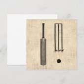 Antiek cricketbank Vintage geïllustreerde kunst Kaart (Voorkant / Achterkant)