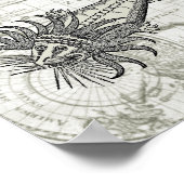 Antiek cryptozoölogische platformindruk poster (Hoek)