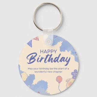 antiek cultuur Happy Birthday Sleutelhanger