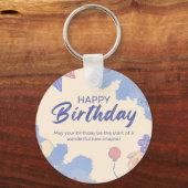 antiek cultuur Happy Birthday Sleutelhanger (Voorkant)