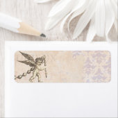 Antiek Cupido met een Garland Vintage Etiket (Insitu)