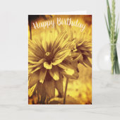 Antiek Daisies Floral  Birthday Kaart (Voorkant)