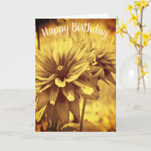 Antiek Daisies Floral  Birthday Kaart