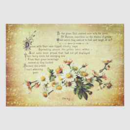 Antiek Daisy Poetry of Flowers Tissuepapier