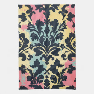 Antiek damask bloemmotief theedoek
