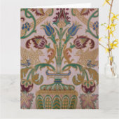 Antiek Damask Fabric Large Kaart (Gele Bloem)