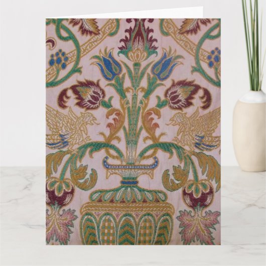 Antiek Damask Fabric Large Kaart (Voorkant)