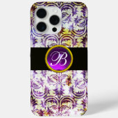 ANTIEK DAMASK Paars Amethyst Monogram zwart Case-Mate iPhone Case (Achterkant)