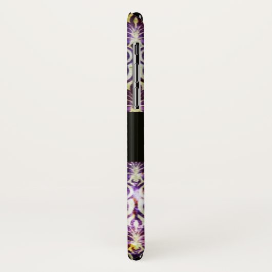 ANTIEK DAMASK Paars Amethyst Monogram zwart Case-Mate iPhone Case (Achterkant/links)