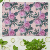 Antiek Damask Pink Roses Theedoek (Gevouwen)