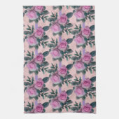 Antiek Damask Pink Roses Theedoek (Verticaal)