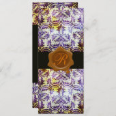 ANTIEK DAMASKBROEIWAXSEAL MONOGRAM, paars Kaart (Voorkant / Achterkant)