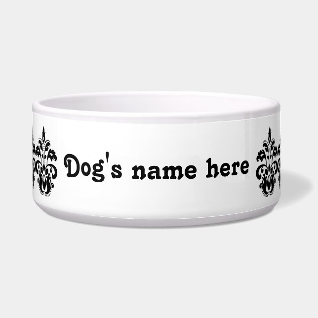 Antiek damast motief voerbakje (Voorkant)