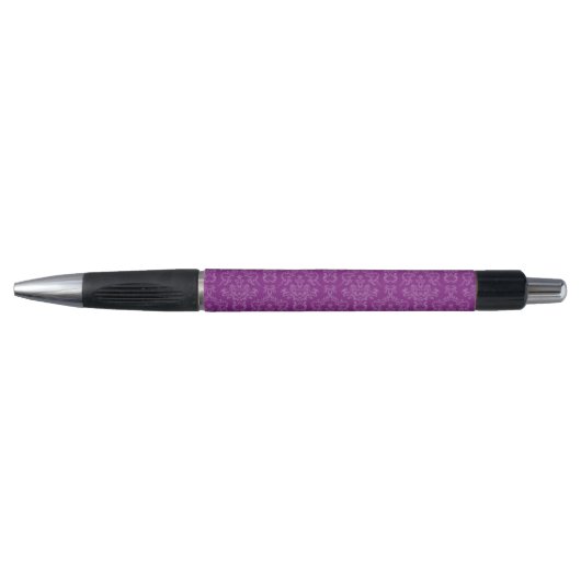 Antiek Damast Paars Patroon Pen (Voorkant)