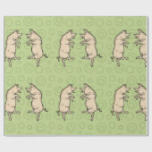 Antiek Dansende Varkens: grillige  Piggy Jig Cadeaupapier (Vlak)