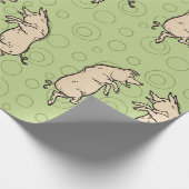 Antiek Dansende Varkens: grillige  Piggy Jig Cadeaupapier (Hoek)