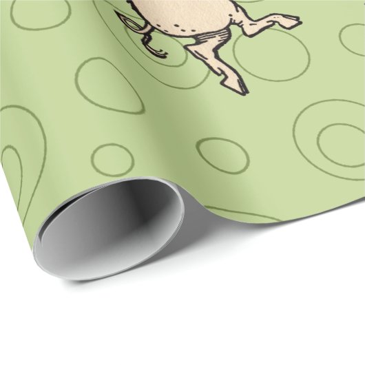 Antiek Dansende Varkens: grillige  Piggy Jig Cadeaupapier (Rol Hoek)