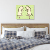 Antiek Dansende Varkens: grillige  Piggy Jig Canvas Afdruk (Insitu (Slaapkamer))