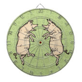 Antiek Dansende Varkens: grillige  Piggy Jig Dartbord (Voorkant)
