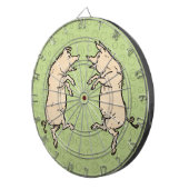 Antiek Dansende Varkens: grillige  Piggy Jig Dartbord (Voorkant Rechts)