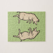 Antiek Dansende Varkens: grillige Piggy Jig Legpuzzel (Horizontaal)