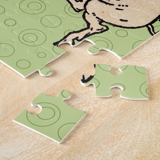 Antiek Dansende Varkens: grillige Piggy Jig Legpuzzel (Zijkant)