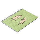 Antiek Dansende Varkens: grillige  Piggy Jig Notitieboek (Linkerzijde)