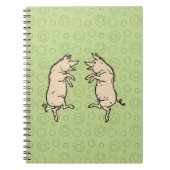 Antiek Dansende Varkens: grillige Piggy Jig Notitieboek (Voorkant)